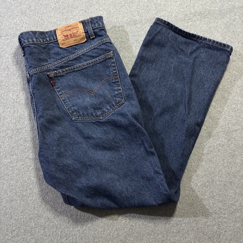 Vtg 1998 Levis 517 Bootcut Jeans Mens 40x30 Dark Wash Blue Denim 517-0216